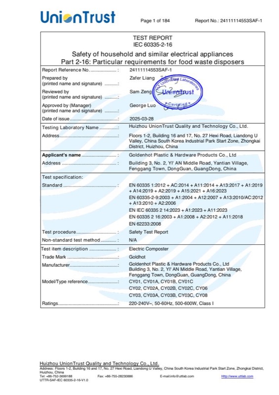 EU CE — Low Voltage Directive Final Report — 24111114553SAF-1