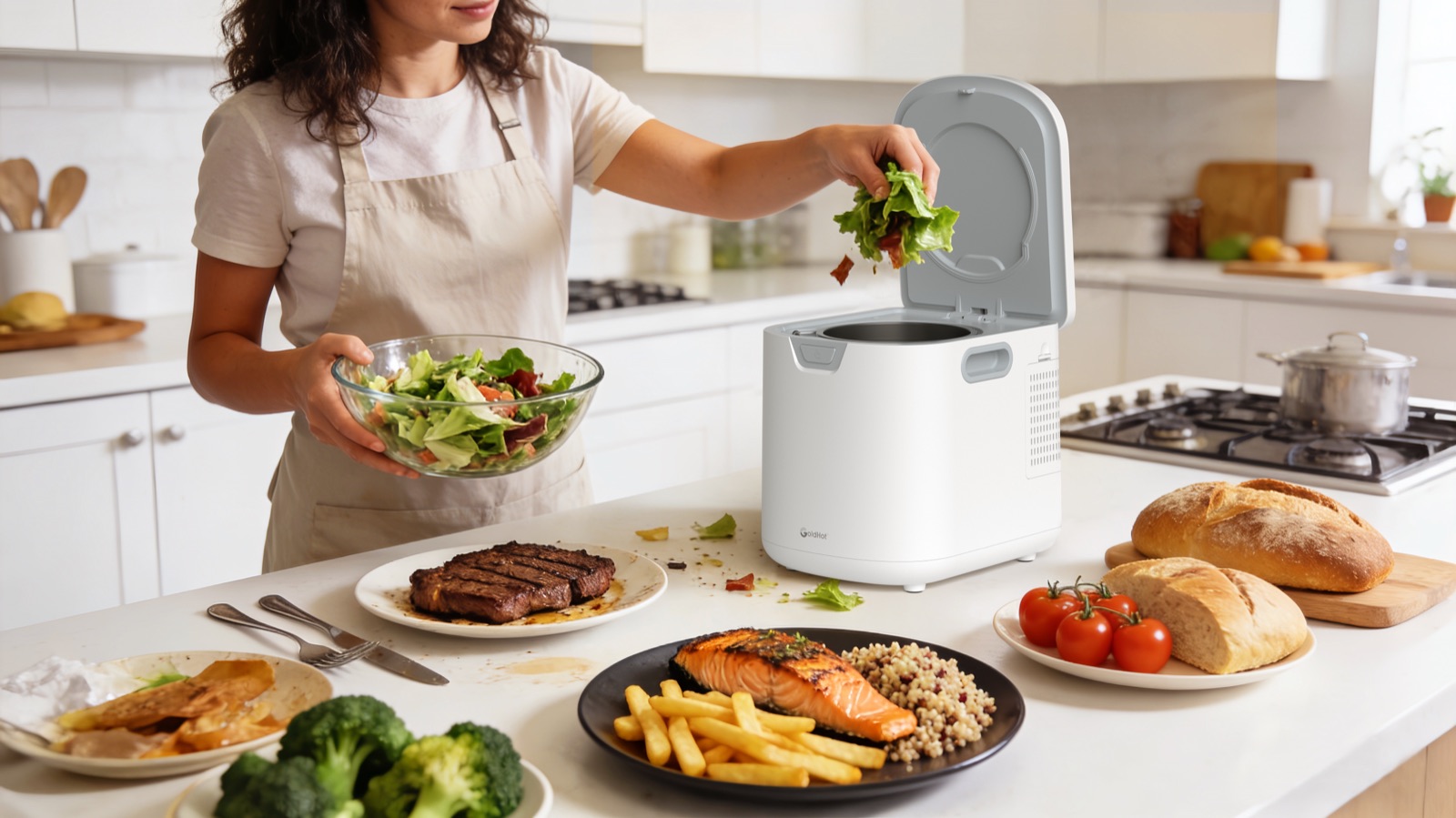 GoldHot Smart Composter — Standard Large — White